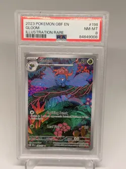 PSA 8 NM-MT 2023 Pokemon Scarlet & Violet - Obsidian Flames #198 Gloom IR - Image 3