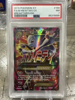 2015 Pokemon XY BREAKthrough Mega Mewtwo #160/162 PSA 7 - Image 1