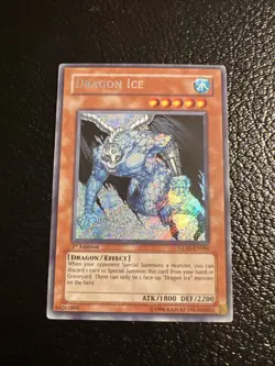 Yugioh Dragon Ice GLAS-EN084 1st Edition Secret Rare HP Heavily Played DMG - Image 1