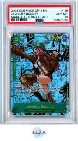 JEWELRY BONNEY MANGA ALT ART ONE PIECE OP12-LEGACY OF THE MASTER 2025 118 PSA 10 - Image 1
