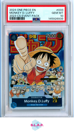 MONKEY D. LUFFY ONE PIECE CHAMPIONSHIP 2023 EVENT PACK 2024 033 PSA 10 - Image 1