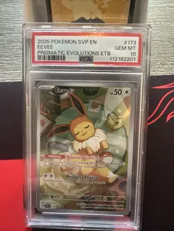 2025 POKEMON SVP EN SV BLACK STAR PROMO 173 EEVEE PRISMATIC EVOLUTION ETB PSA 10 - Image 1