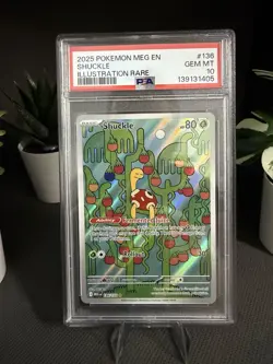 SHUCKLE 136/132 Illustration Rare Pokemon Mega Evolution PSA 10 GEM MT - Image 1