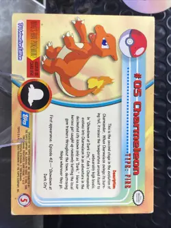 🔥 Charmeleon #5 Blue Logo LP | 1999 Pokemon Topps Series 1 - Image 2