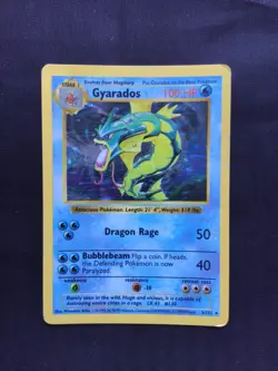 Pokemon Cards: Base Set Shadowless Rare Holo: Gyarados 6/102 - Image 1