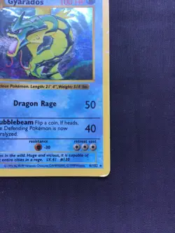 Pokemon Cards: Base Set Shadowless Rare Holo: Gyarados 6/102 - Image 5