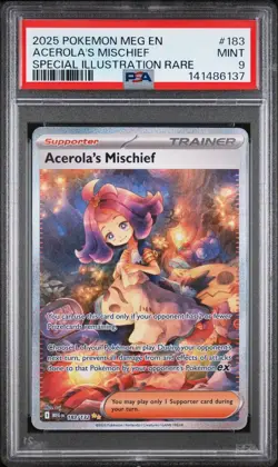 Acerola's Mischief #183 Pokemon Mega Evolution psa9 - Image 1