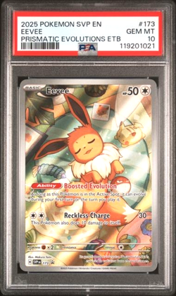 Pokemon Eevee 2025 SVP 173 ETB Black Star Promo PSA 10 Prismatic Evolutions Gem - Image 1