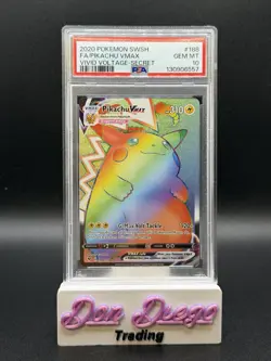 2020 Pokemon Vivid Voltage #188 Pikachu Vmax Secret Rare Holo PSA 10 Rainbow - Image 1