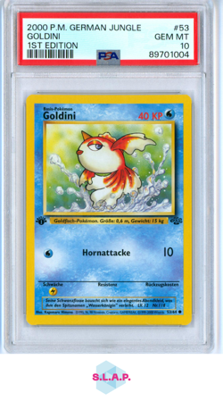 GOLDINI 1ST EDITION POKEMON GERMAN JUNGLE 2000 53 PSA 10 - Image 1