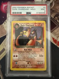 2000 Pokemon Rocket #4 Dark Charizard Holo PSA 9 MINT - Image 1