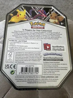 Pokemon Pikachu V Power Tin New 2021 Factory Sealed 🔥 820650807794 - Image 2