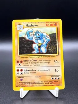 Pokemon TCG Machoke 34/102 Base Set Unlimited Vintage LP - Image 1