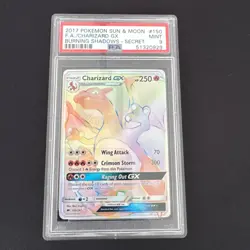 2017 POKEMON SUN & MOON BURNING SHADOWS #150/147 CHARIZARD GX SECRET RARE PSA 9 - Image 1