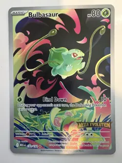 Pokemon TCG Bulbasaur 133/132 Illustration Rare Mega Evolutions Stamped Promo - Image 1