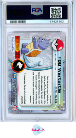 WARTORTLE UNITED KINGDOM TOPPS POKEMON TV 1999 8 PSA 10 - Image 2