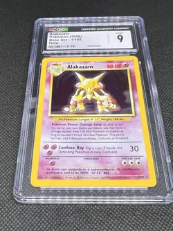 POKEMON 1999 BASE SET ALAKAZAM #1 VINTAGE HOLO ⭐CGC 9 MINT⭐ - Image 1