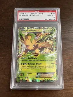 Pokemon Generations Leafeon EX Ultra Rare Holo 10/83 PSA 10 2016 - Image 1