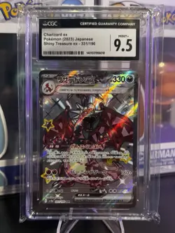 CGC 9.5 MINT+ Japanese Pokemon 2023 Charizard ex 331/190 Shiny Treasure Sv4a - Image 1