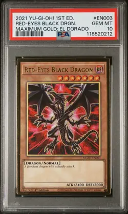 2021 YU-GI-OH! Red-Eyes Black Dragon MGED-EN003 Maximum Gold: El Dorado PSA 10 - Image 1