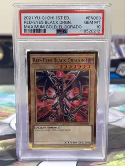 2021 YU-GI-OH! Red-Eyes Black Dragon MGED-EN003 Maximum Gold: El Dorado PSA 10 - Image 3