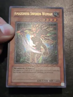 Yu-Gi-Oh! ULTRA RARE HOLO CARD AMAZONESS SWORDS WOMAN MFC-061 1996 VINTAGE VLP - Image 2