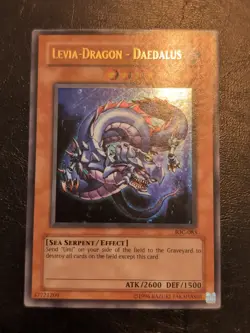 Yu-Gi-Oh! ULTRA RARE CARD LEVIA-DRAGON - DAEDALUS IOC-083 1996 VINTAGE PRINT LP - Image 1