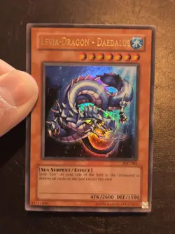 Yu-Gi-Oh! ULTRA RARE CARD LEVIA-DRAGON - DAEDALUS IOC-083 1996 VINTAGE PRINT LP - Image 3