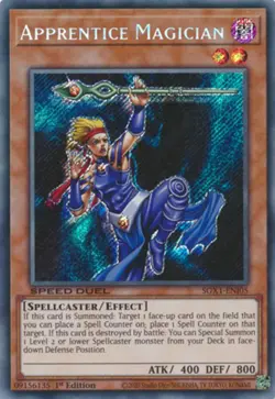 Apprentice Magician - SGX1-ENI05 - Secret Rare - 1st Edition NM Yugioh Speed Due - Image 1
