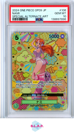 NAMI SPECI4L ALT ART ONE PIECE JP OP09-EMPERORS IN THE NEW WORLD 2024 106 PSA 10 - Image 1