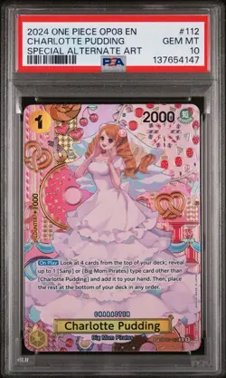 One Piece Charlotte Pudding (SP) OP03-112 Two Legends Foil PSA 10 OP08 - Image 1