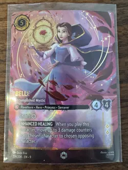 Disney Lorcana Enchanted Belle Accomplished Mystic Holo Cards Lot Hero 226/204 - Image 1