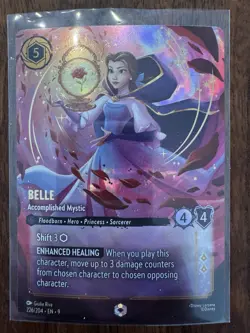 Disney Lorcana Enchanted Belle Accomplished Mystic Holo Cards Lot Hero 226/204 - Image 2