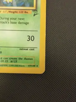 Pokemon TCG Base Set 2 Scyther Holo Rare Card 17/130 HP/Damaged - Image 4