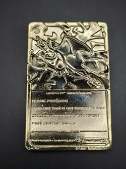 23K Gold Plated CHARIZARD Trading Card 1999 Burger King Pokemon - Image 2