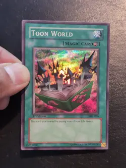 Yu-Gi-Oh! SUPER RARE HOLO CARD TOON WORLD MRL-076 1ST LP - Image 3