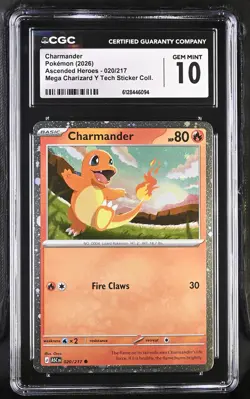 CGC 10 Charmander 020/217 Cosmos Holo Promo Ascended Heroes Pokemon Card - Image 1