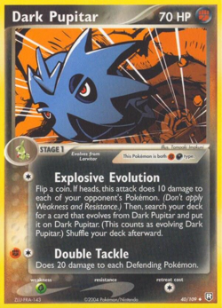 Dark Pupitar 40/109 EX Team Rocket Returns Regular Pokemon Card - Image 1