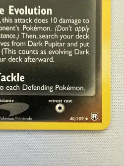 Dark Pupitar 40/109 EX Team Rocket Returns Regular Pokemon Card - Image 4