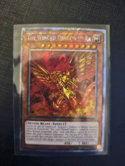 Egyptian God Cards Set Obelisk Slifer Winged Ra YuGiOh RA03 Platinum Secret LP - Image 5