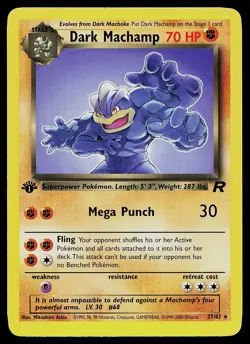 Pokemon Card - Dark Machamp Team Rocket 27/82 Rare 1st Edition - Image 1