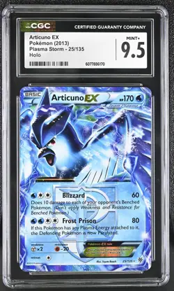 CGC 9.5 Mint+ Articuno EX 2013 Plasma Storm 25/135 Holo Pokemon Card - Image 1