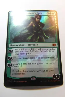 MTG Freyalise Llanowar's Fury x1-Foil -Commander 2014 Oversized-Lightly Played - Image 1