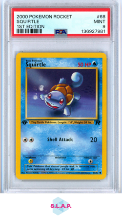 SQUIRTLE 1ST EDITION POKEMON ROCKET 2000 68 PSA 9 - Image 1