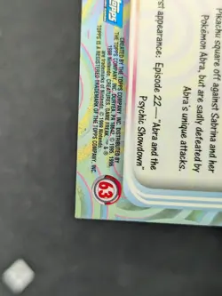 Abra #63 Topps Holo Foil Blue Label Vintage Pokemon LP - Image 5