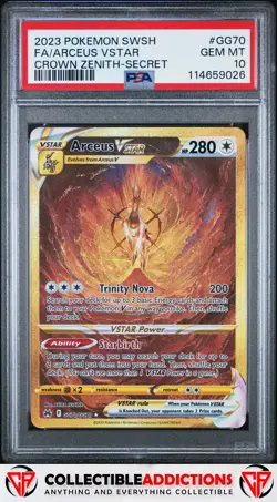 2023 Pokemon Sword And Shield Crown Zenith #GG70 Arceus Vstar PSA 10 - Image 1