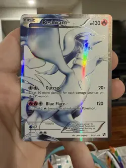 Reshiram 113/114 - Black & White 2011 White Full Art Holo Pokemon TCG LP - Image 1