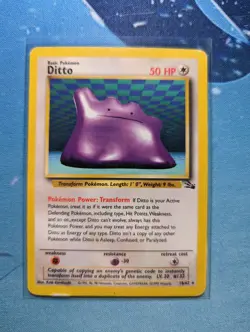 (Unlimited) Pokemon DITTO Card FOSSIL Set 18/62 WOTC Non-Holo - Image 1