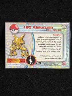 1999 Pokemon - Alakazam Holo #65 - Topps Series 1 - Image 2