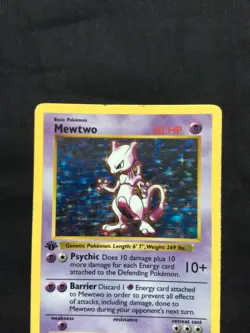 Pokemon Cards: Base Set 1st Edition Rare Holo: Mewtwo 10/102 - Image 2